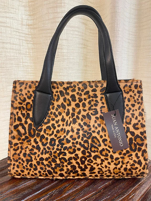 Juan Antonio Cheetah Cowhide Leather Tote