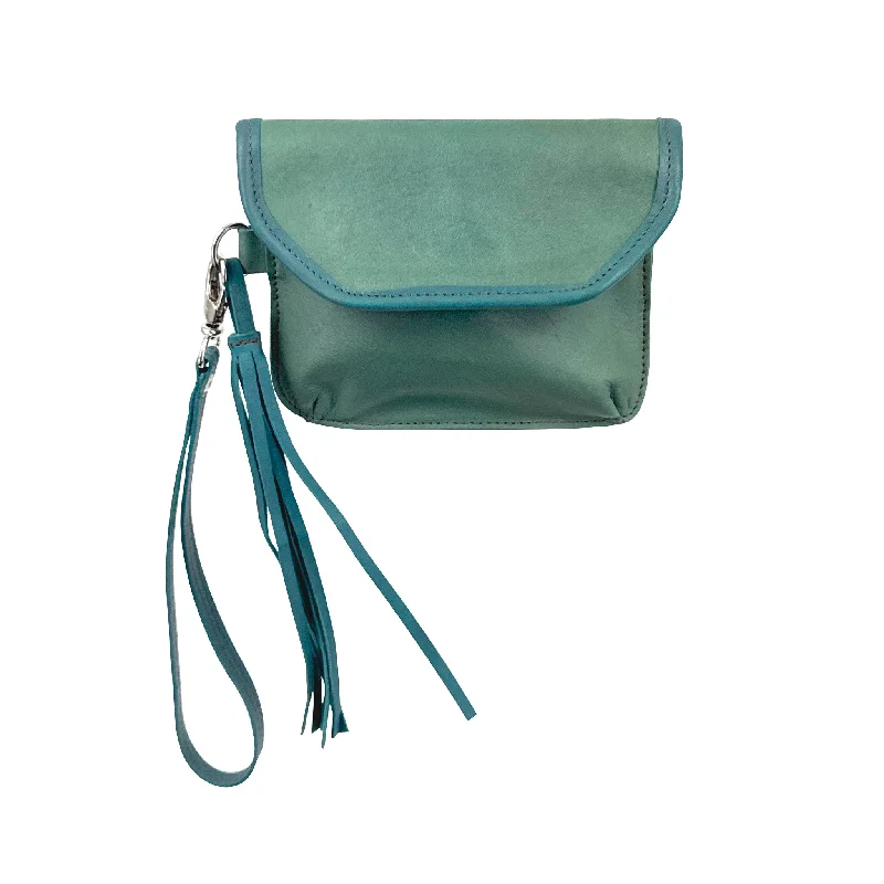 Kid's Crossbody/Clutch -Detachable Strap - Light Turquoise