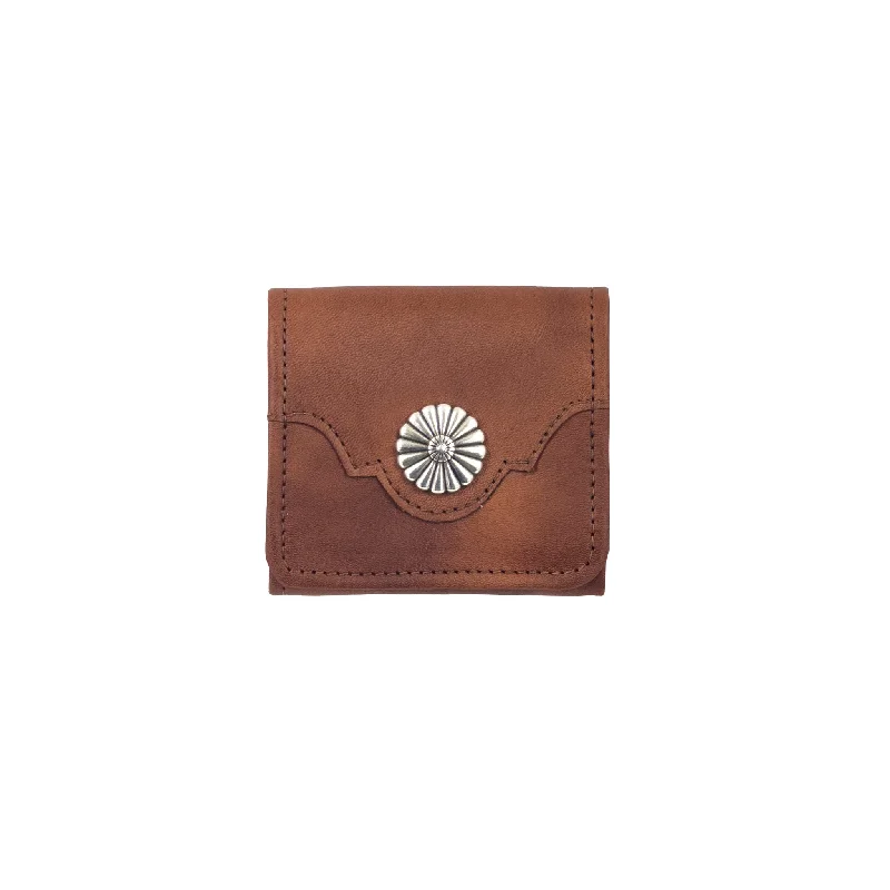 Kid's Small Ladies Tri-Fold Wallet - Medium Brown