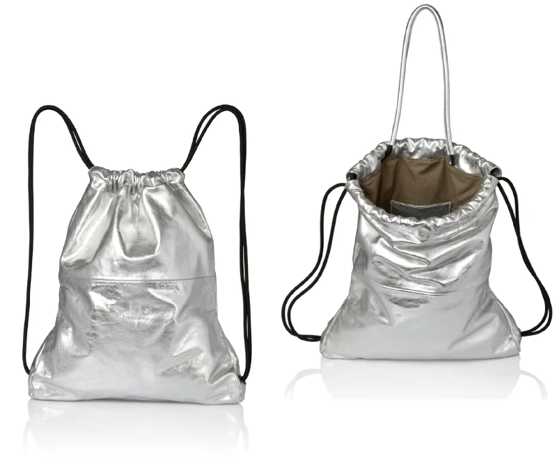 Leather Drawstring Backpack