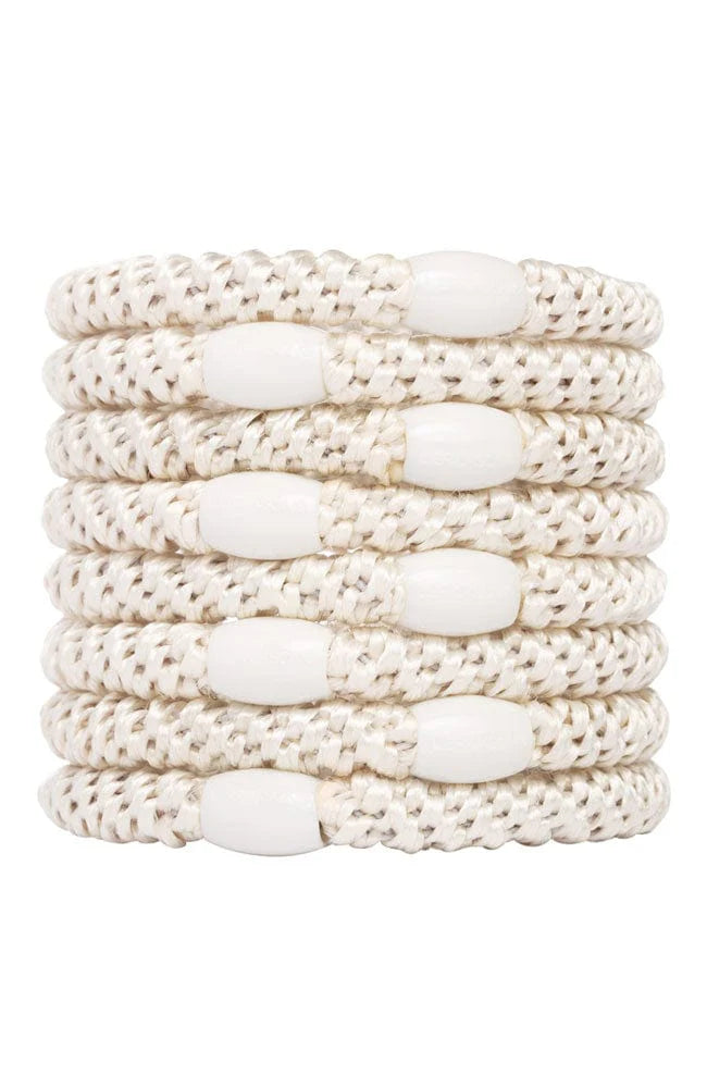 Beige Grab & Go Ponytail Holders - Set of 8