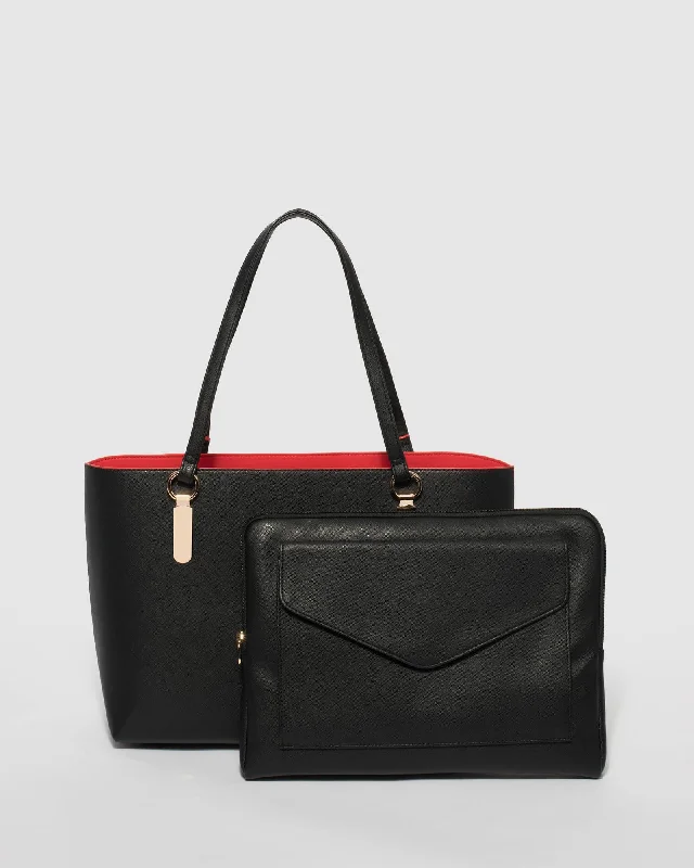 Black & Red Angelina Tote Bag