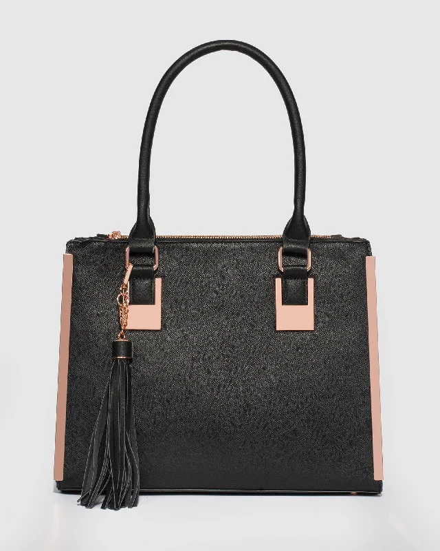 Black And Rose Gold Lucy Tote Bag