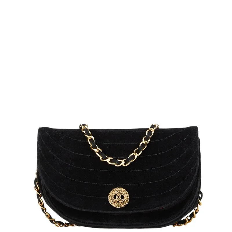 Chanel Half Moon  Suede Shoulder Bag (Pre-Owned)