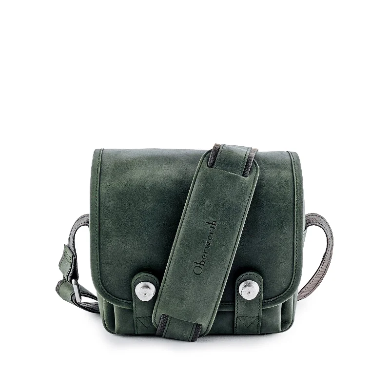 Oberwerth The Q Leather Photo Bag - Pine Tree Green with Red Lining