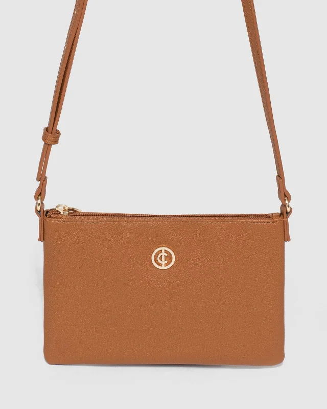 Tan Peta Crossbody Bag