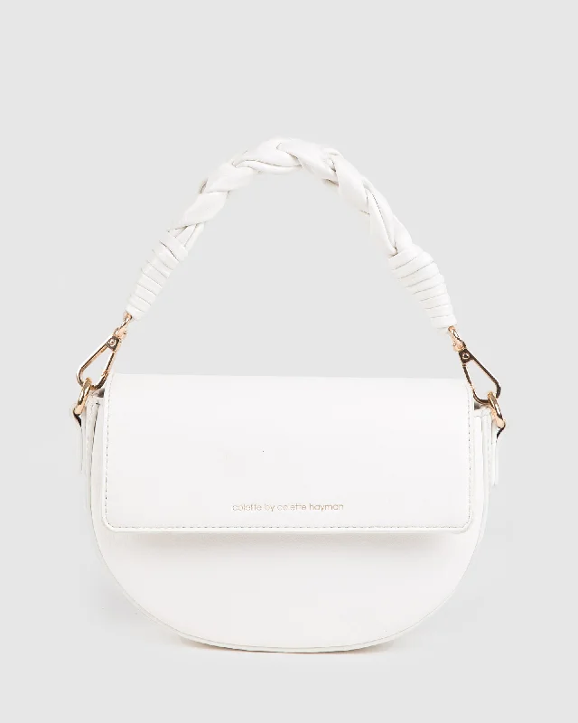 White Daliah Crescent Crossbody Bag