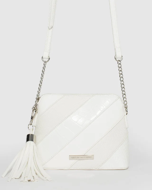 White Karen Panel Crossbody Bag