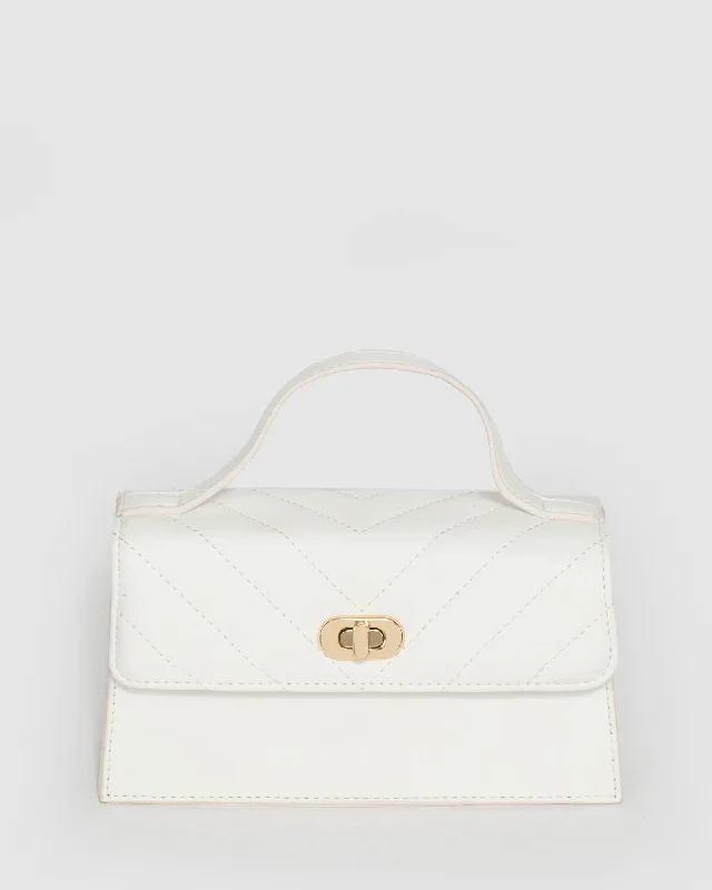 White Luna Top Handle Bag