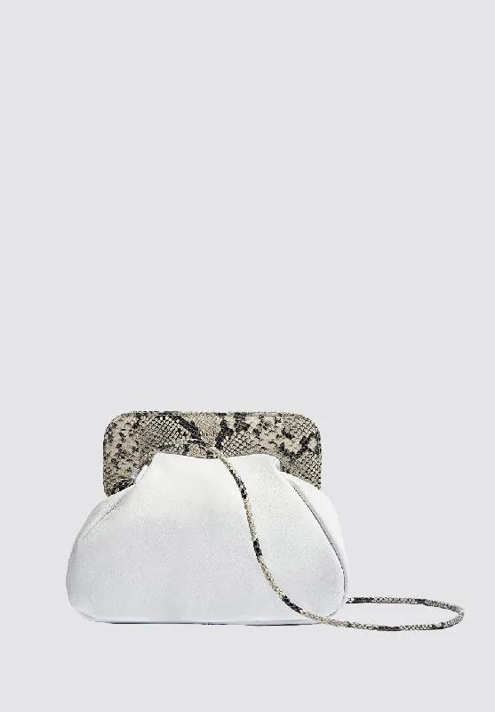 Constanza Clutch | White & Python