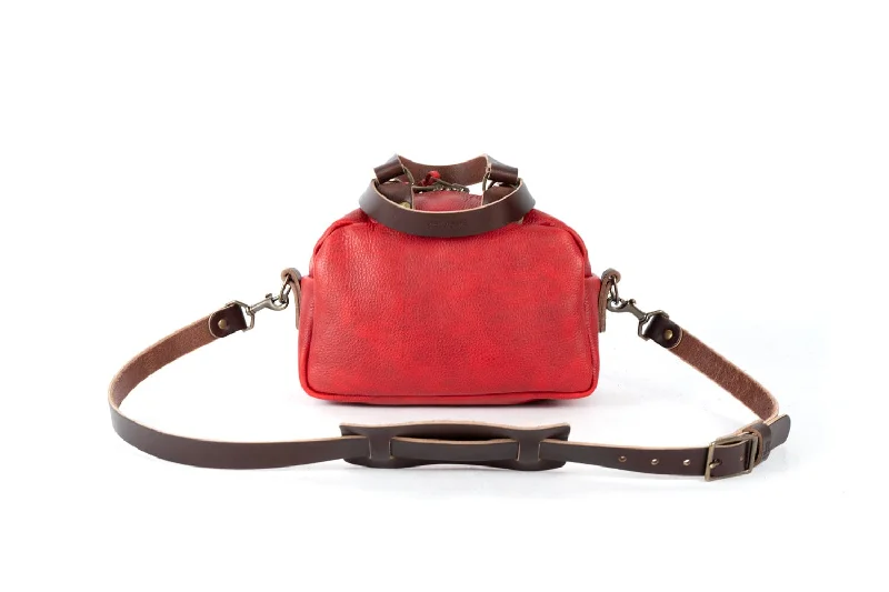 HOFFMAN LEATHER CROSSBODY BAG - MINI - CRANBERRY