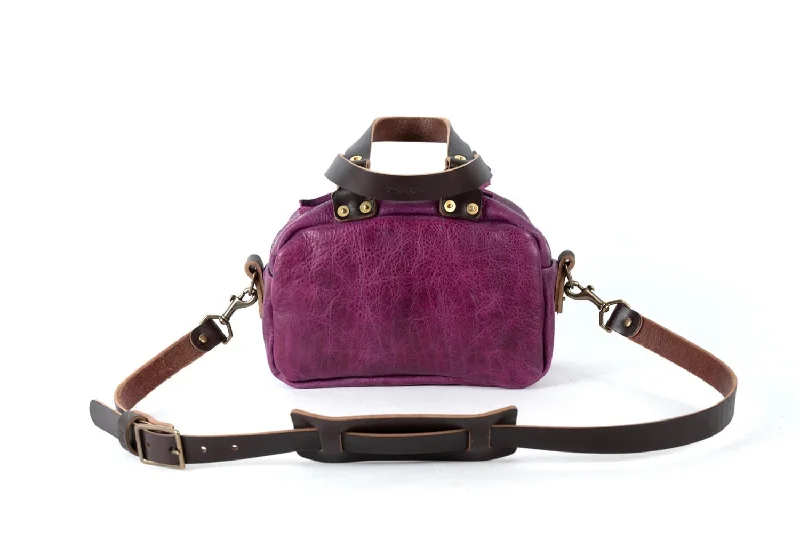 HOFFMAN LEATHER CROSSBODY BAG - MINI - GRAPE BISON