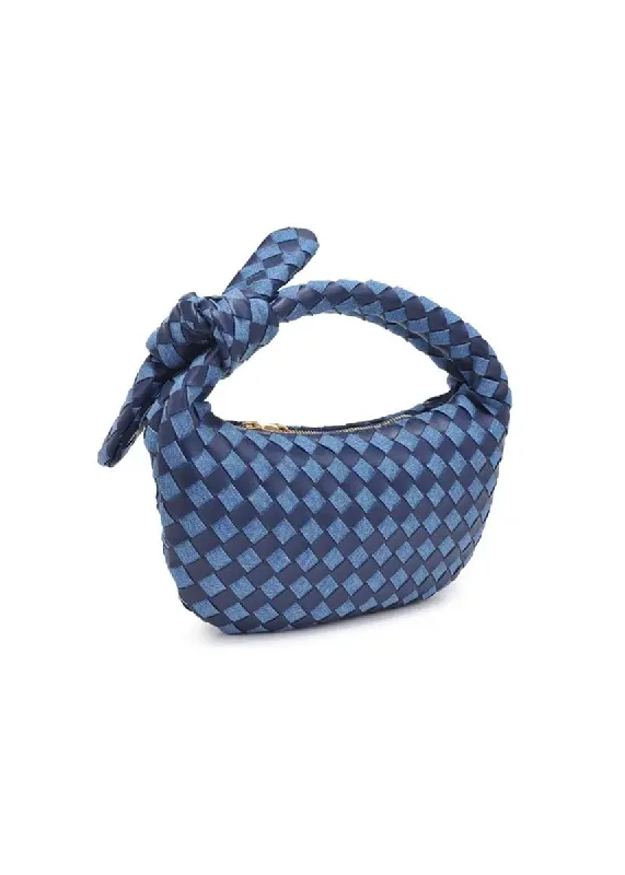 Lizbeth Woven Knot Clutch - Denim Multi