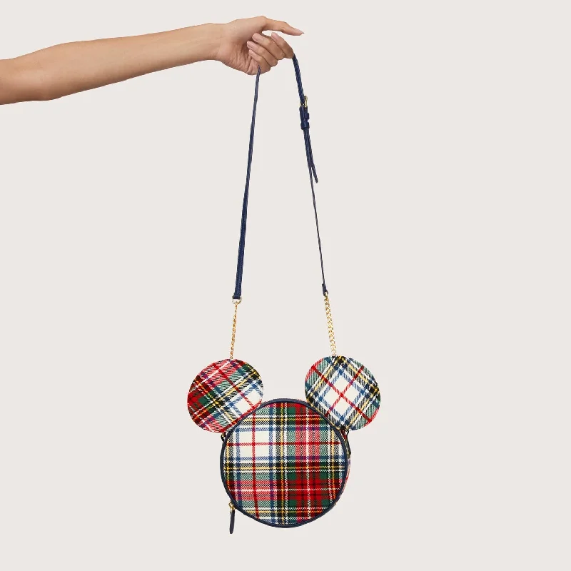 Plaid Mickey Mouse Crossbody Bag