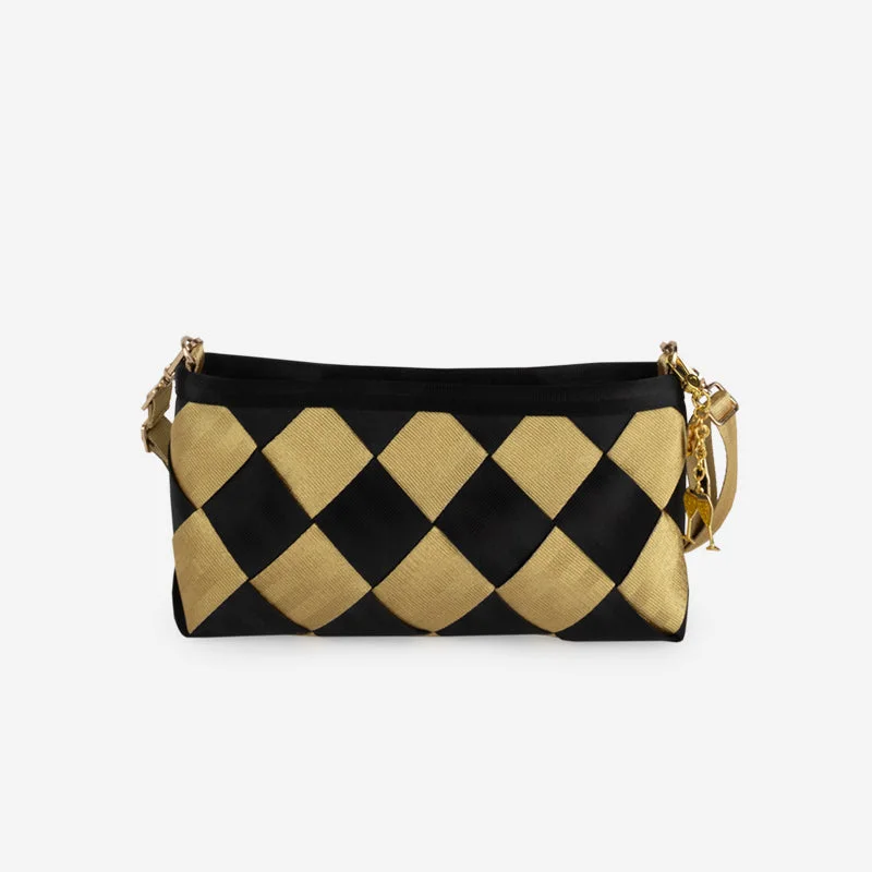 Plaza Convertible Clutch / Black and Gold