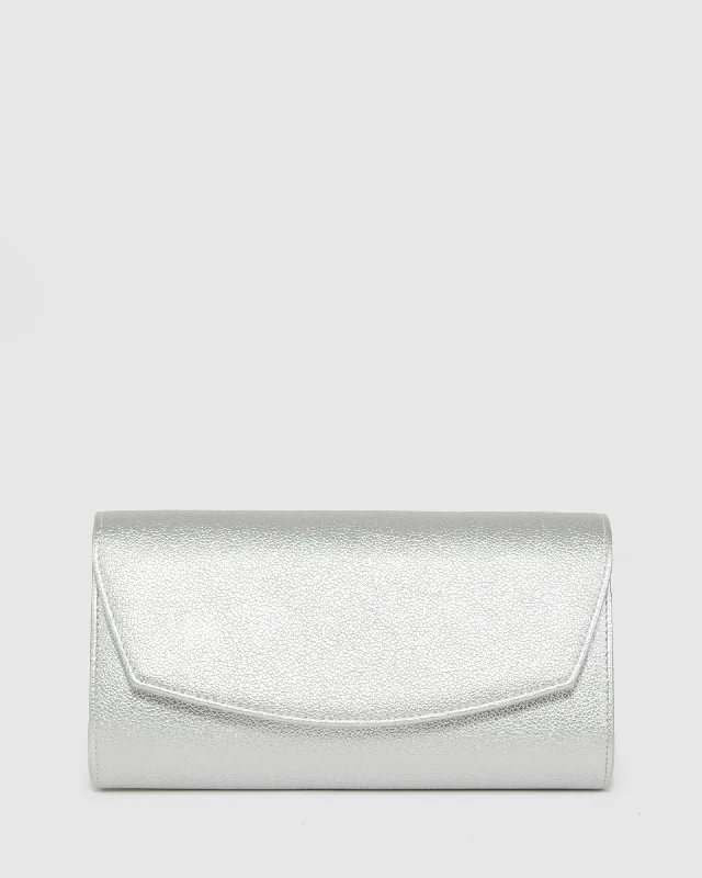 Silver Sammi Evening Clutch Bag