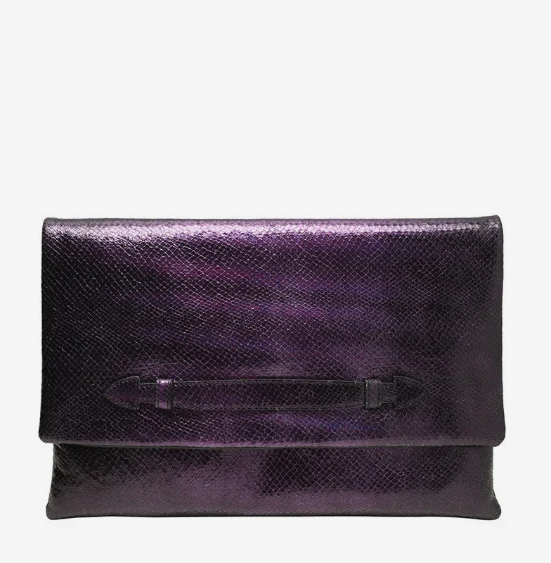 CHIARA OVERSIZED CLUTCH - EGGPLANT